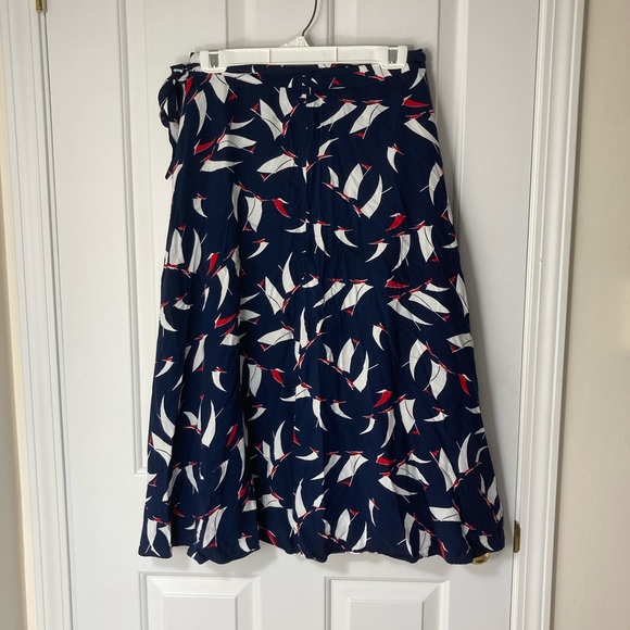 Chaps Sailboat Print Wrap Skirt - Picture 9 of 11